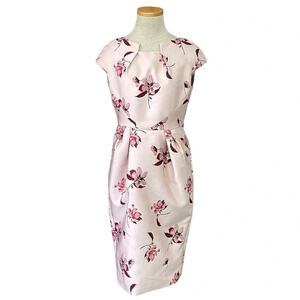 Metisu Dress Women's M Medium Pink Floral Sleeveless Sheath Pockets Midi